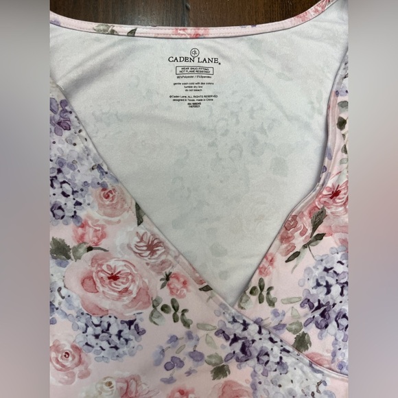 Caden Lane Henlee’s Hydrangea Print Maternity Hospital Robe One Size Floral Chic - Picture 10 of 14